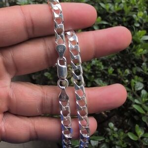 Sterling Silver 925 Square Curb Diamond Cut Ten Sided 5.8mm Chain - 762